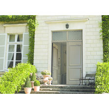 Porte d'entrée en aluminium avec imposte grillagée | Oracle