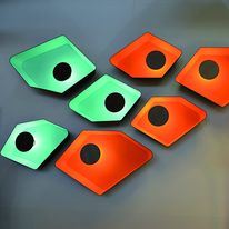 Luminaire sculpté à fond plat et coloré pour murs et plafonds | Nénuphar