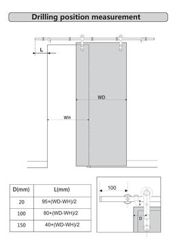 Ferrure de porte coulissante bois en applique | Soho 2 - AC030111
