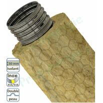 Tubage Ø80 à 200mm TEN Liss Pré-isolé (épaisseur 30mm) - Double Peau Inox 316L Intérieur/Extérieur | SITE009154