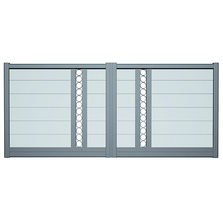 Portail en aluminium à lames horizontales ajourées | Panga