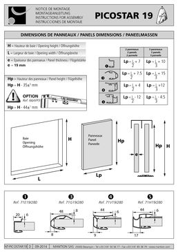 Systèmes coulissants en aluminium pour portes de placard | Picostar 2/ 19