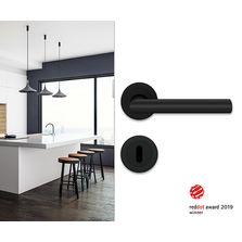 Poignées de porte en inox 304 sur rosace angulaire catégorie 3 ou 4 | ER37 Verona