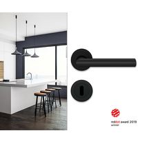 Poignées de porte en inox 304 sur rosace angulaire catégorie 3 ou 4 | ER37 Verona