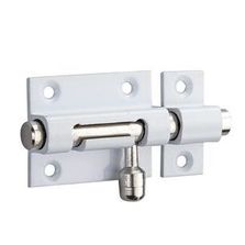 Verrou pour porte de meuble targette laiton laqué blanc 40 mm