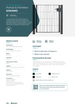 Portails et portillons pivotants standards remplissage panneaux | DOMINO 