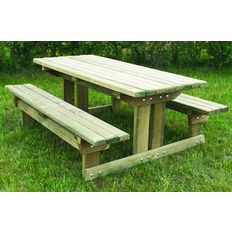 Table à bancs intégrés en pin | Table détente