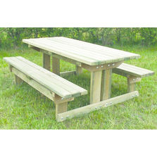 Table à bancs intégrés en pin | Table détente