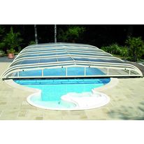 Abri de piscine coulissant en aluminium et verre synthétique | Galbé SR
