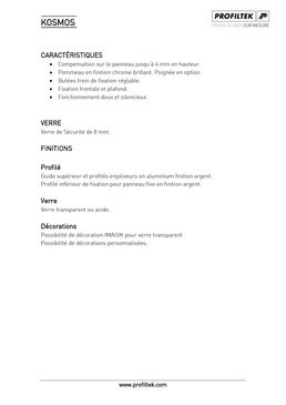 Cloison vitrée décorée coulissante pour séparation d'espace | Kosmos