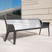Banc extérieur en acier et lames aluminium | Vancouver Aluminium