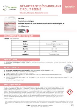 Détartrant désembouant circuit fermé | N-SERV 