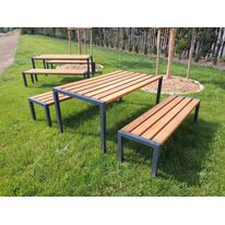 Table de pique-nique et table basse | Epure Table Norm en acier et bois