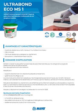 Colle polymère hybride monocomposant | ULTRABOND ECO MS 1 sans solvant haute résistance