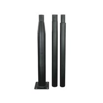 Mât d'éclairage public 3 m en acier galvanisé | Support Ø60 mm noir pour luminaire extérieur