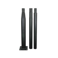 Mât d'éclairage public 3 m en acier galvanisé | Support Ø60 mm noir pour luminaire extérieur