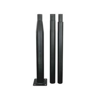 Mât d'éclairage public 3 m en acier galvanisé | Support Ø60 mm noir pour luminaire extérieur