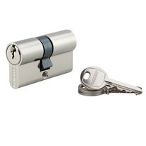 Cylindre à clé crantée 25 x 30 mm nickelé 3 clés