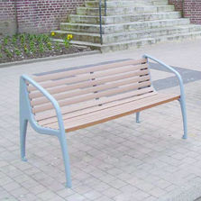 Banc urbain en fonte d'aluminium et bois composite | Sito Banc 140