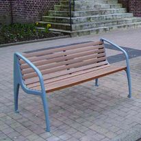 Banc urbain en fonte d'aluminium et bois composite | Sito Banc 140