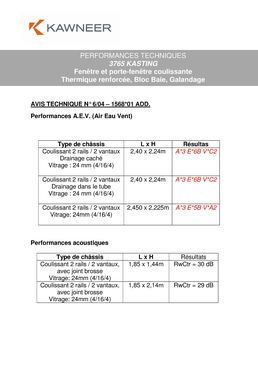 Fenêtre et baie coulissante en aluminium ou à galandage | AA3765 KASTING Nouveau bloc coulissant