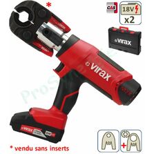 Sertisseuse Viper M2X Virax - Coffret 2 batteries 18V et chargeur avec Pince mère et sans Inserts - Capacité maxi métal 28 mm et composites 40 mm