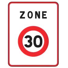 Panneau B30 entrée dans une zone 30 km/h taille 500 x 650 mm | 1-02-2-047