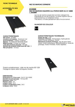 Nez de marche équerre alu percé noir 24.5 x 18mm | WATTELEZ 