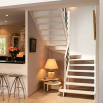 Escalier deux quart tournant en bois sans contremarche | Deux quart tournant