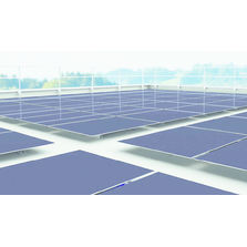 Montage de modules PV micromorphes sur toit plat sans percement | Système de montage sur membrane