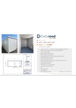 Bungalow bureau sanitaire modulaire 827- 15 m² | Solfab 