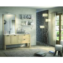 Ensemble meuble vasque en bois et corian | Cottage