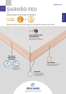 Panneau isolant et écran de sous-toiture en complément classés au feu Bs1d0 | Sarkeo Feu
