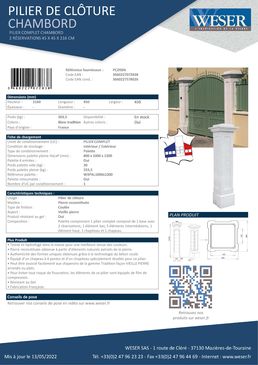 Pilier de clôture |  CHAMBORD