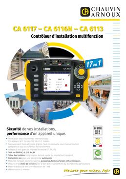 Appareil de contrôle des normes pour installations électriques | CA 6117