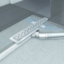 Caniveau de douche avec sortie pivotante à 360°, en acier inoxydable, pour une douche à l’italienne élégante | Caniveau ACO Showerdrain Eko