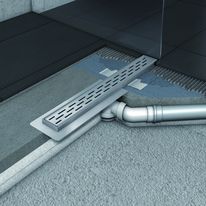 Caniveau de douche avec sortie pivotante à 360°, en acier inoxydable, pour une douche à l’italienne élégante | Caniveau ACO Showerdrain Eko