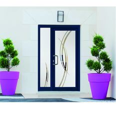 Porte d’entrée en PVC ou aluminium avec remplissage vitré | Les Designs