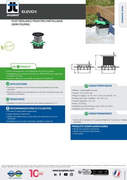 Plot ELEVO® pour pieu métallique pose lambourde