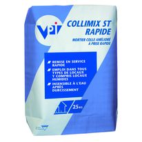 Mortier-colle amélioré à prise rapide | Collimix ST Rapide