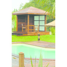 Barrière infrarouge en bois massif pour piscine | Barrière périmétrique de protection