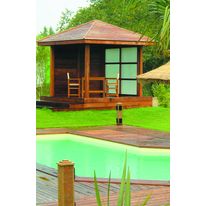 Barrière infrarouge en bois massif pour piscine | Barrière périmétrique de protection