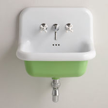 Lavabo rétro suspendu à revêtement et robinetterie en 18 teintes vives | Truecolors