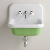 Lavabo rétro suspendu à revêtement et robinetterie en 18 teintes vives | Truecolors