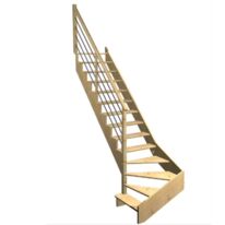 Escalier Ouessant quart tournant bas avec marche débordante rampe Régate tubes inox | LAPEYRE SERVICES