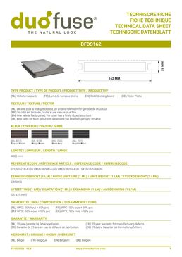 Lame de terrasse pleine composite | Duofuse DFDS162 Wenge Brown
