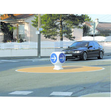 Balise avec signal d'obligation pour giratoire | Girakub'