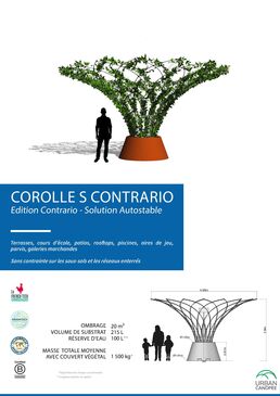 Îlots de fraicheur végétalisés avec banc Urban Canopee | Corolle S Contrario