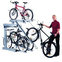 Range-vélos à deux niveaux et étage supérieur mobile | Rack vélos