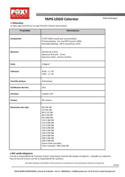 Tapis personnalisable avec votre  logo | COLORSTAR